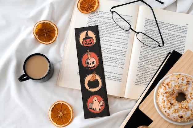 Bookmark and book arrangement