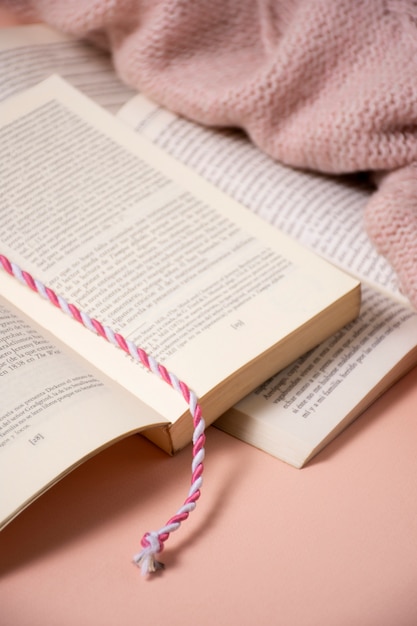 Books with textile bookmark