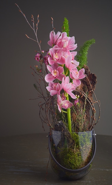 Free photo boquet of pink orchid