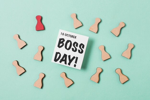 Boss's day assortment on light blue background