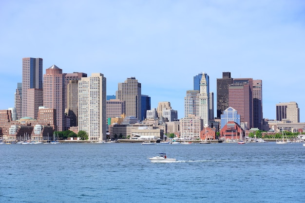 Free photo boston downtown with boat