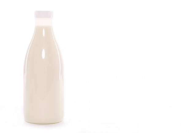 Bottle of milk isolated over white background