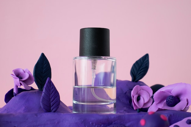 Bottle of perfume based on soil ingredients