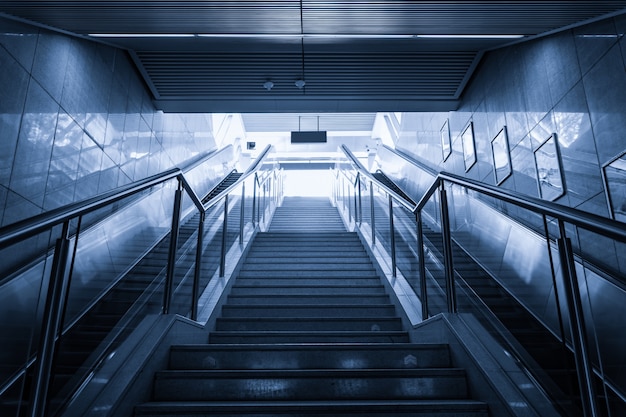 Bottom view of modern stairways