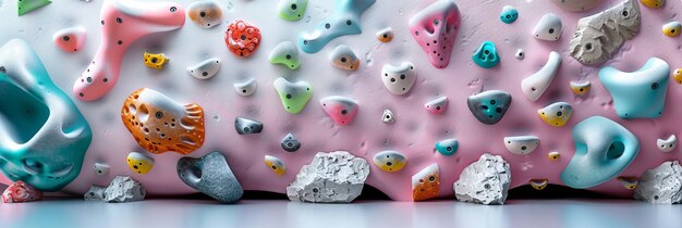 Bouldering wall background for rock climbing practice