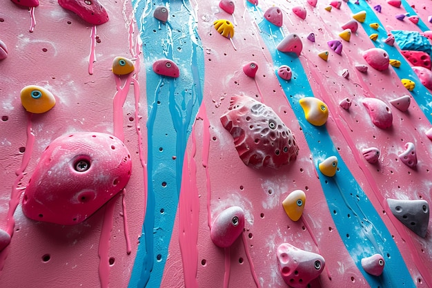 Bouldering wall background for rock climbing practice