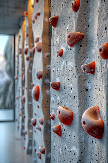 Bouldering wall background for rock climbing practice