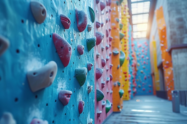 Bouldering wall background for rock climbing practice