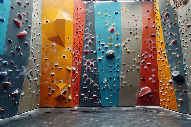 Free photo bouldering wall background for rock climbing practice