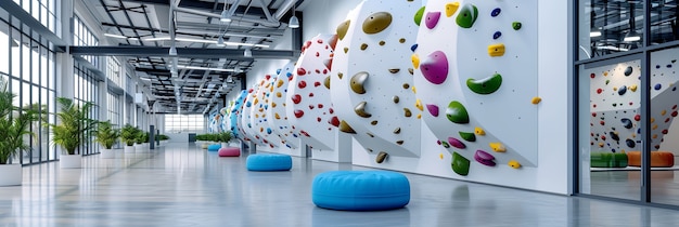 Bouldering wall background for rock climbing practice