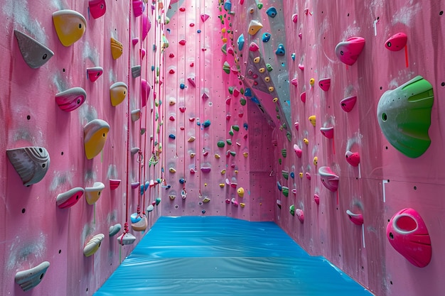 Bouldering wall background for rock climbing practice