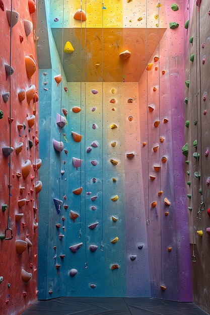 Free Photo bouldering wall background for rock climbing practice