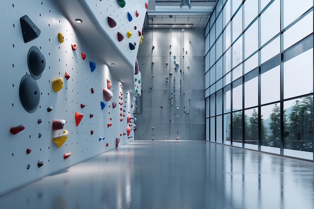 Bouldering wall background for rock climbing practice