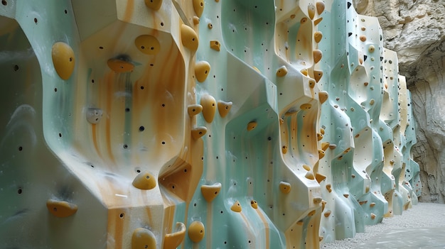 Free photo bouldering wall background for rock climbing practice