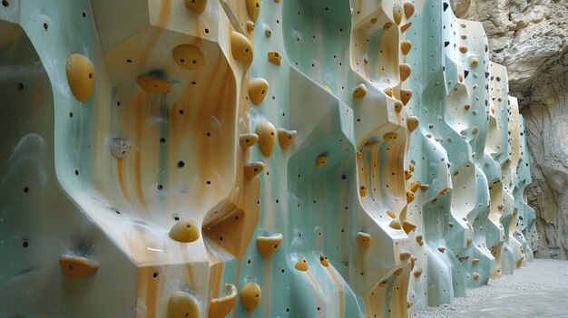 Bouldering wall background for rock climbing practice