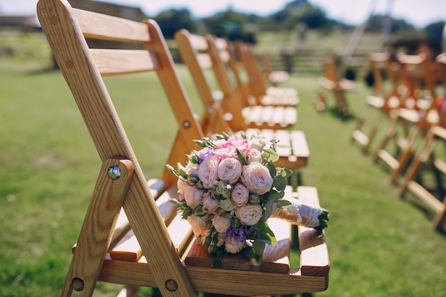 Bouquet on a chair