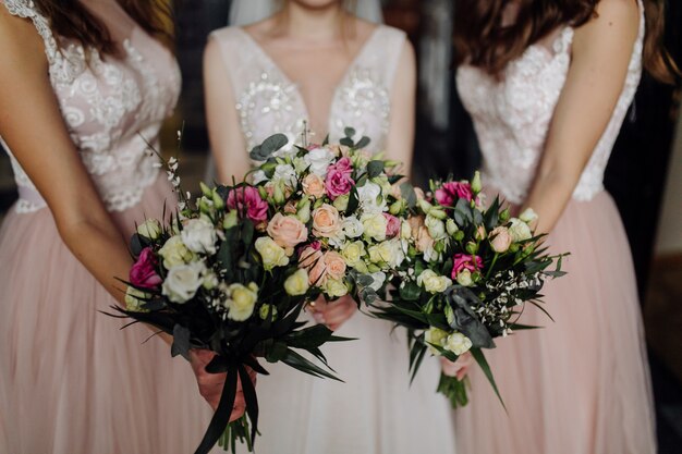 Bouquet of flowers in bride's hands