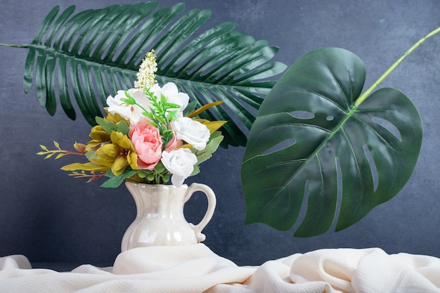 Bouquet of flowers in ceramic vase