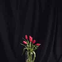 Free photo bouquet of red flowers in vase with water