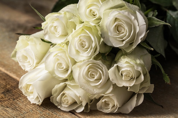 Bouquet of white roses