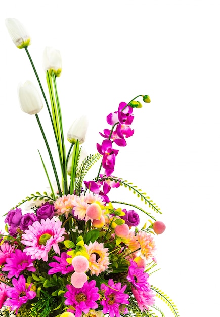 Free photo bouquet with colorful flowers