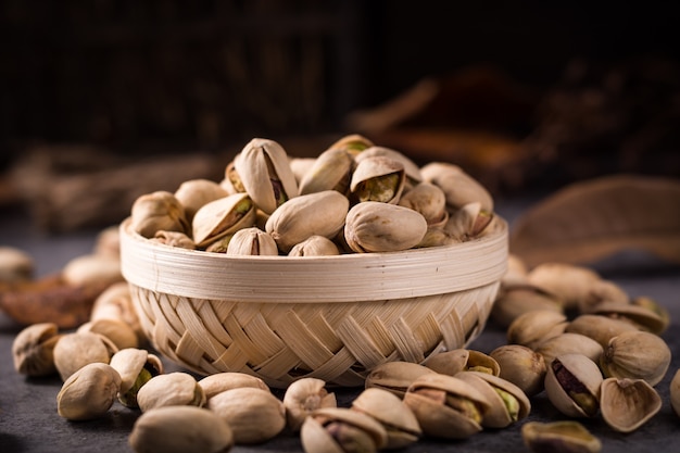 Bowl full of pistachios