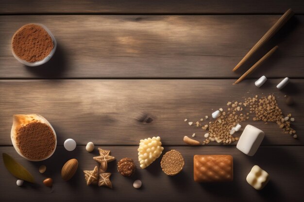 A bowl of rice and crackers with a bowl of rice and a bowl of rice and a bowl of rice.