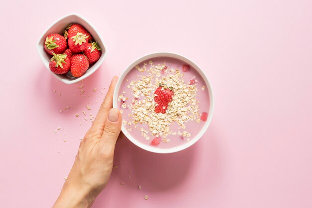 Bowl with cereals and fruits