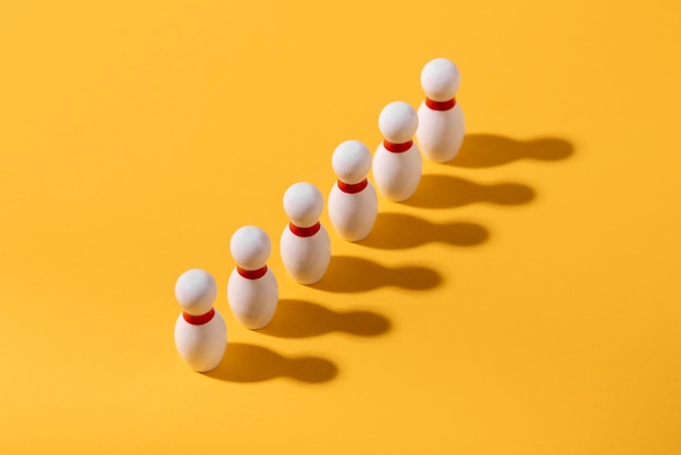 Free photo bowling pins arrangement