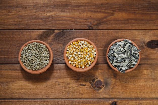 Free Photo bowls with seeds