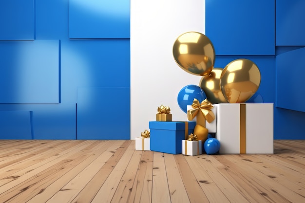 Boxing day celebration with balloons