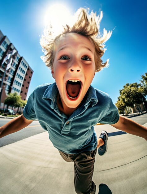 Boy enjoying time at carnival