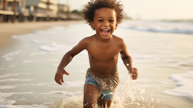 Boy having fun in the water