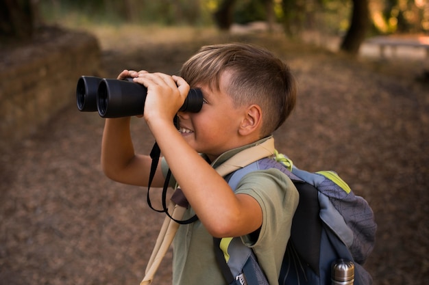 Boy scouts spending time in nature