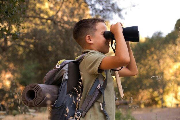 Boy scouts spending time in nature