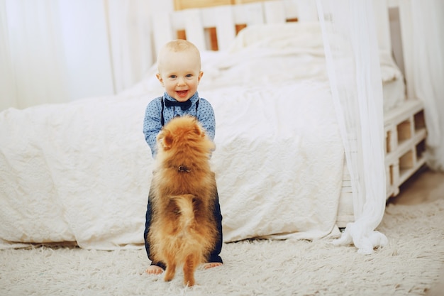 boy with dog