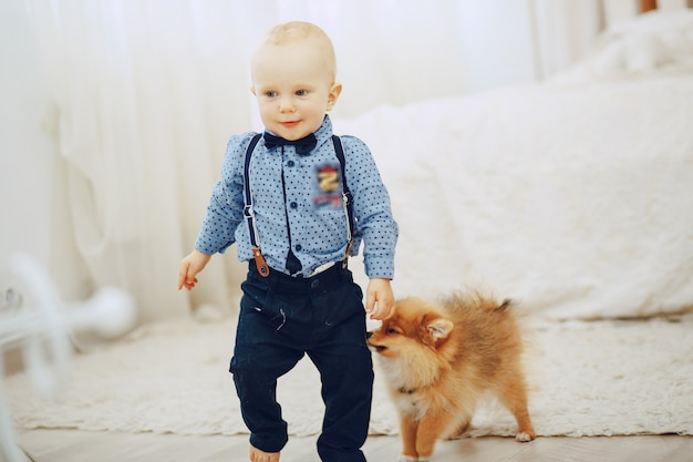 boy with dog