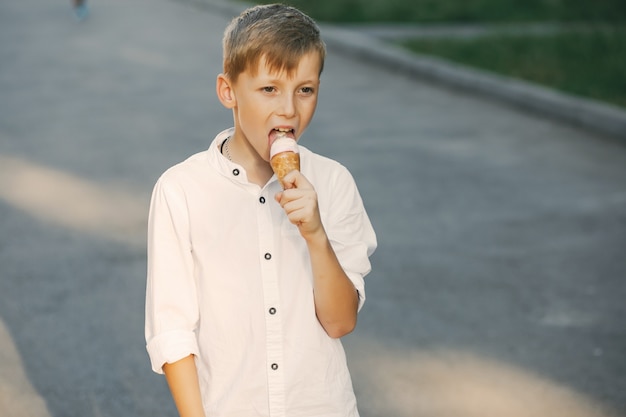 Free photo boy with ice cream