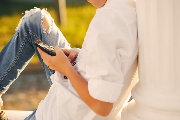 boy with phone