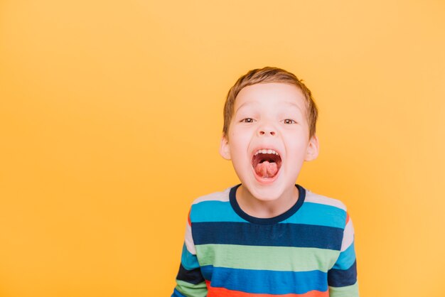 Boy with playful expression