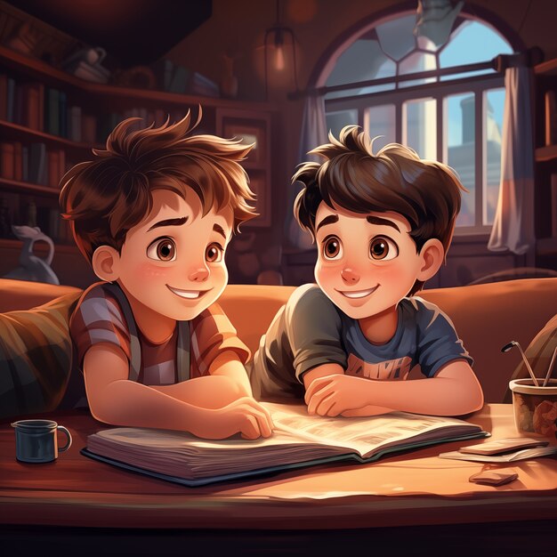 Boys friendship cartoon