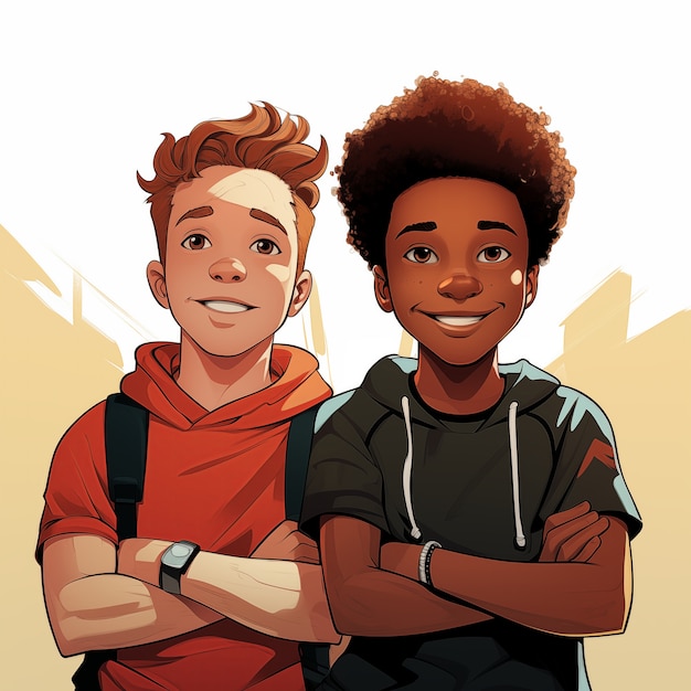 Boys friendship cartoon