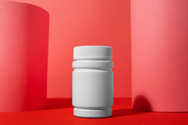 Free photo brain booster pills container  still life