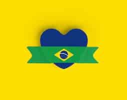 Free photo brazil flag heart banner