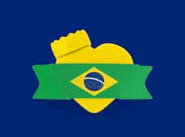 Free photo brazil heart banner