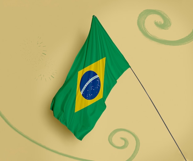 Free photo brazilian flag composition