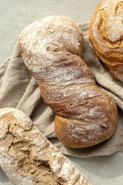 Bread on a cloth