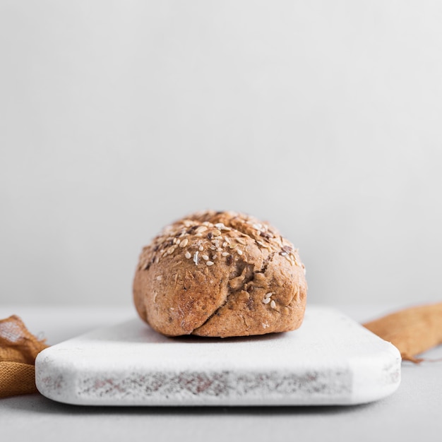 Bread on marble cutting board