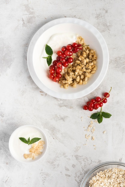 Breakfast plate with cranberries and nuts