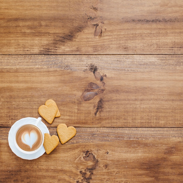 Free Photo breakfast at table with coffee and cookies